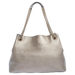 Gucci Metallic Gold Leather Medium Soho Tote