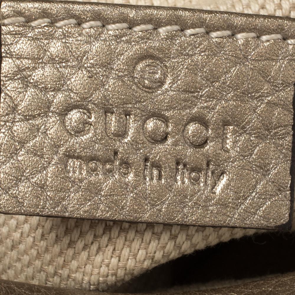Gucci Metallic Gold Leather Mini Soho Disco Chain Crossbody Bag In Good Condition In Dubai, Al Qouz 2
