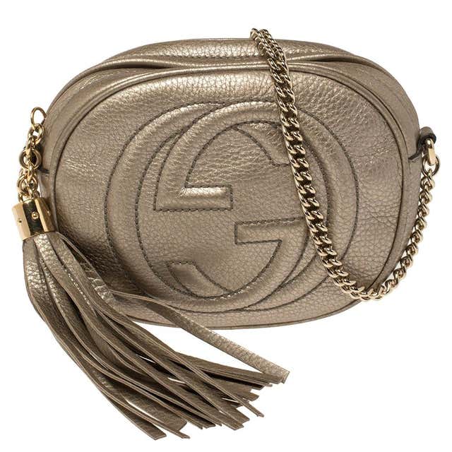Gucci Metallic Gold Leather Mini Soho Disco Chain Crossbody Bag at ...