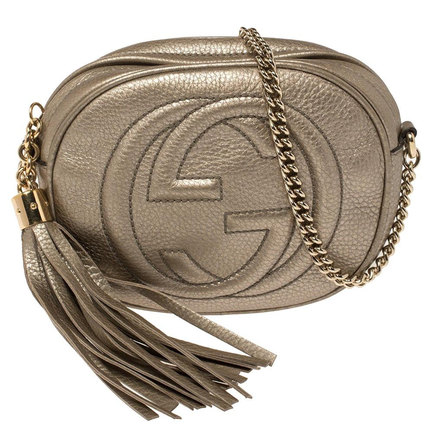 Gucci Metallic Gold Leather Mini Soho Disco Chain Crossbody Bag at 1stDibs  | gucci mini soho disco bag, gucci soho disco chain bag, gucci mini soho bag