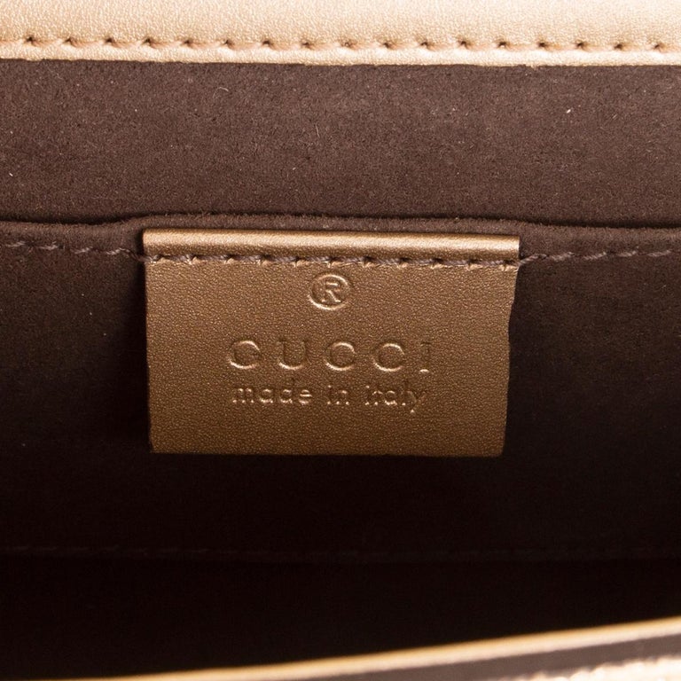 GUCCI metallic gold leather PADLOCK SMALL Crossbody Shoulder Bag at 1stDibs