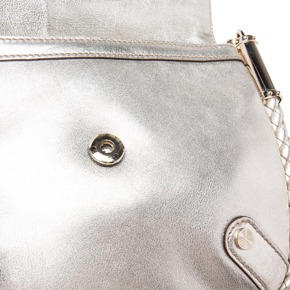 Gucci Metallic Gold Leather Small Britt Tassel Hobo 4