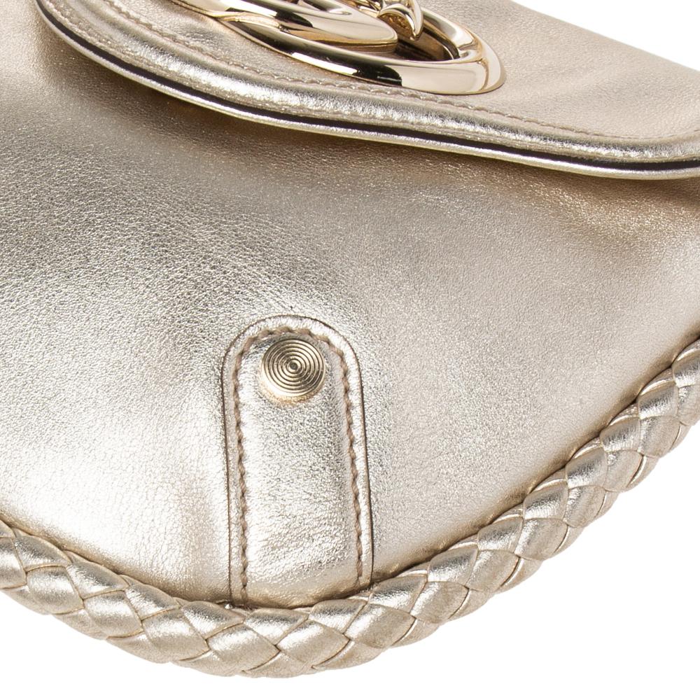 Gucci Metallic Gold Leather Small Britt Tassel Hobo 1