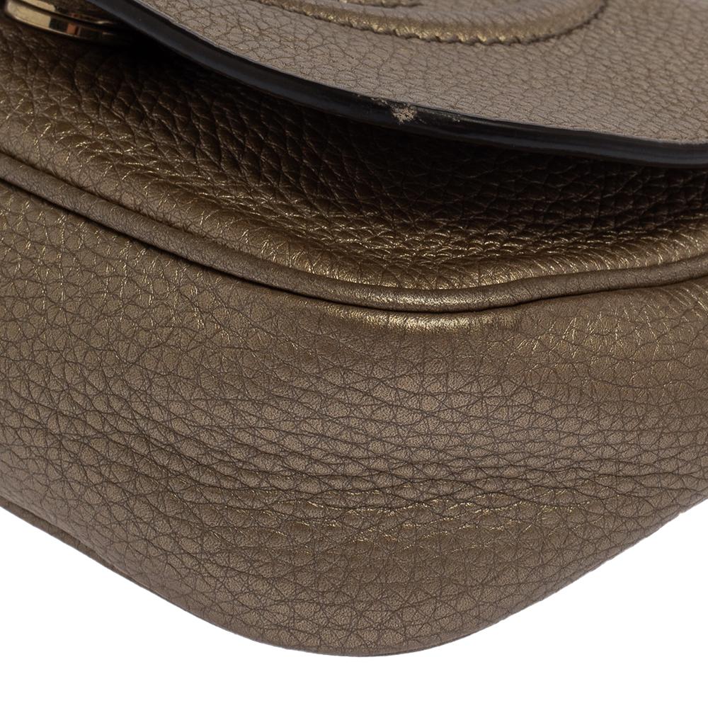 Gucci Metallic Gold Leder Soho Kette Crossbody Tasche 5