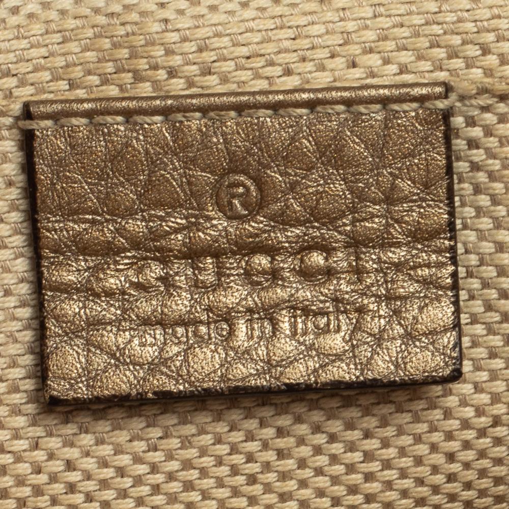 Gucci Metallic Gold Leder Soho Kette Crossbody Tasche 6