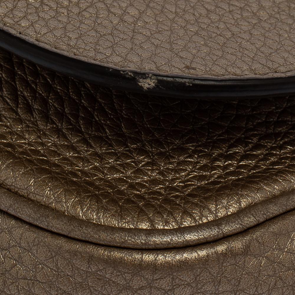 Gucci Metallic Gold Leder Soho Kette Crossbody Tasche 7
