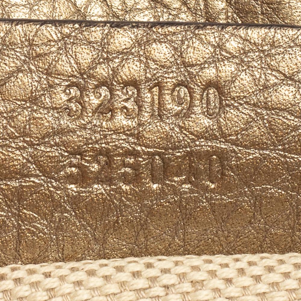 Gucci Metallic Gold Leder Soho Kette Crossbody Tasche 2