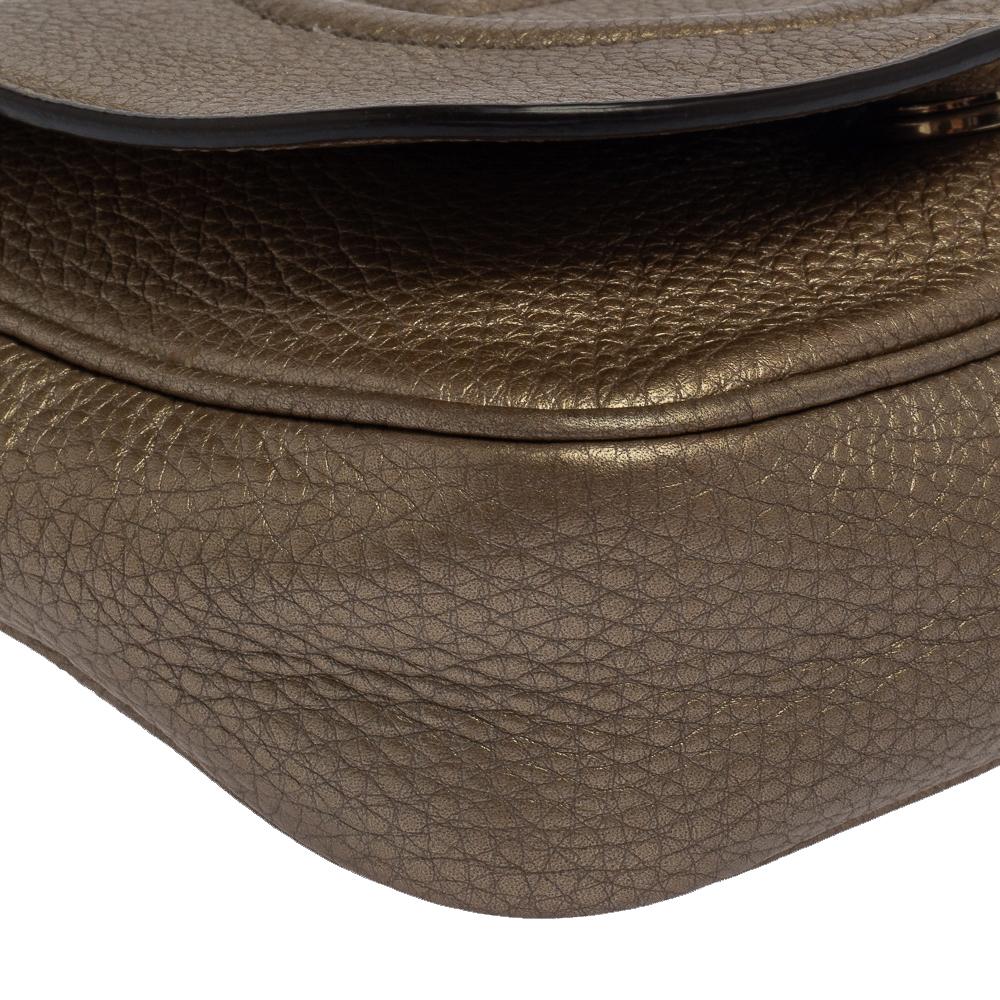 Gucci Metallic Gold Leder Soho Kette Crossbody Tasche 4