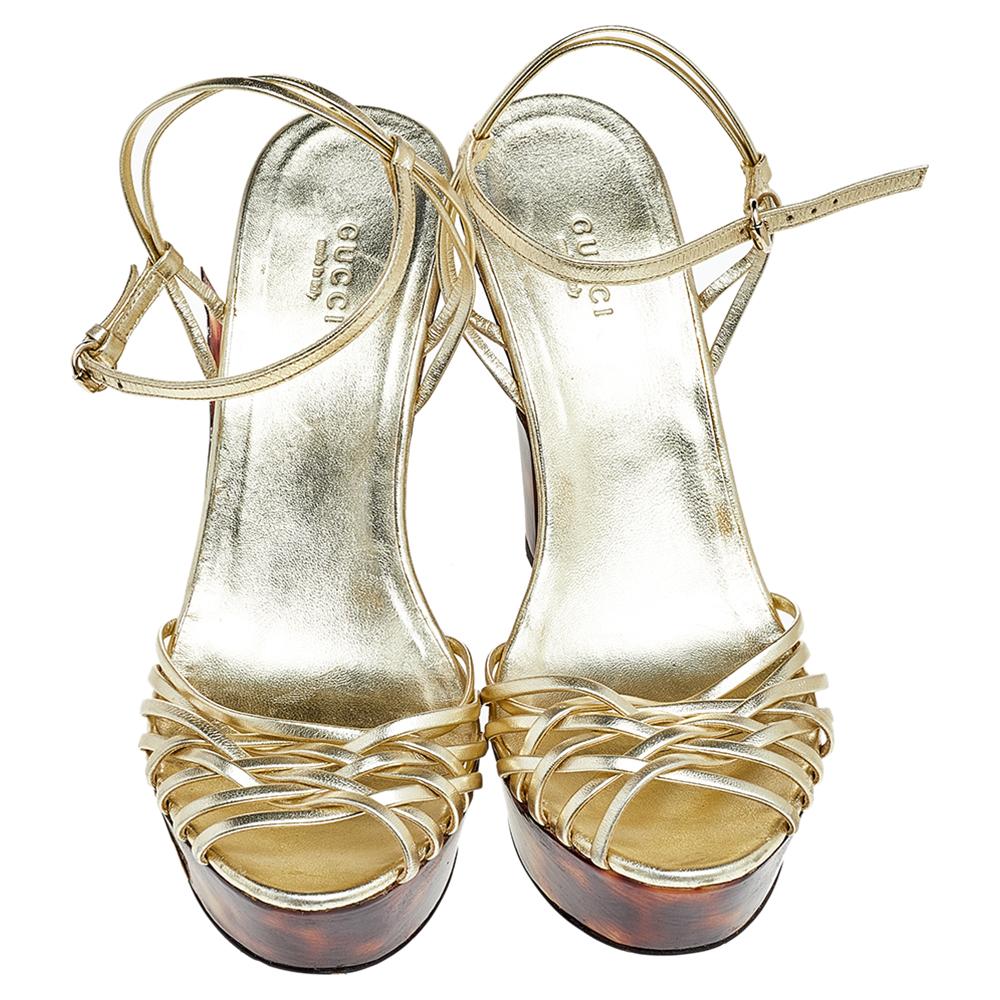 gold gucci sandals