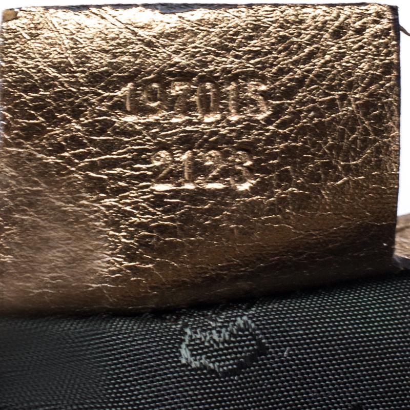 Gucci Metallic Gold Patent Leather Large Hysteria Clutch 1