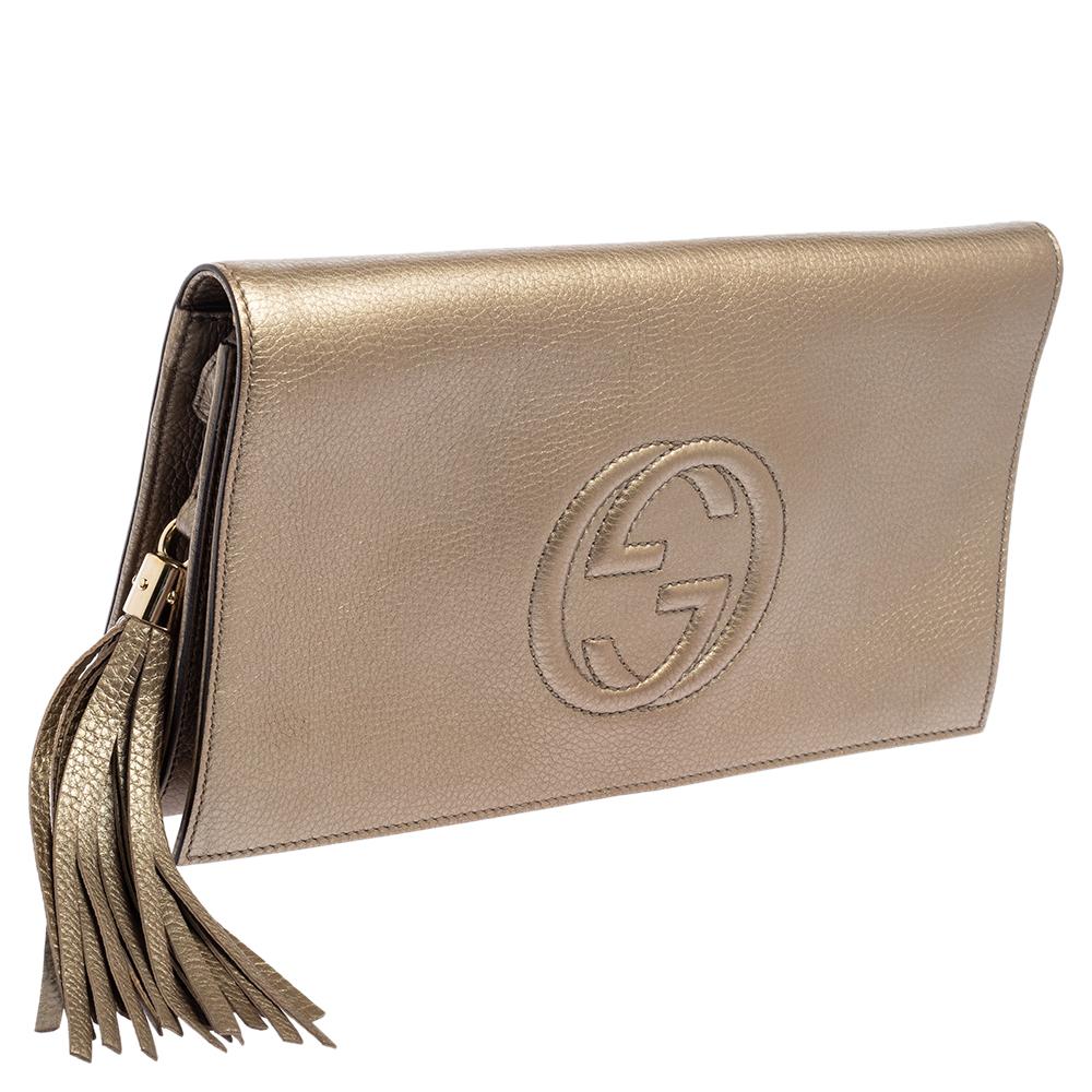 gucci metallic leather evening bags