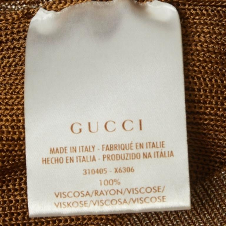 Gucci Metallic Golddruck Rippe stricken Tank Top XXS Damen