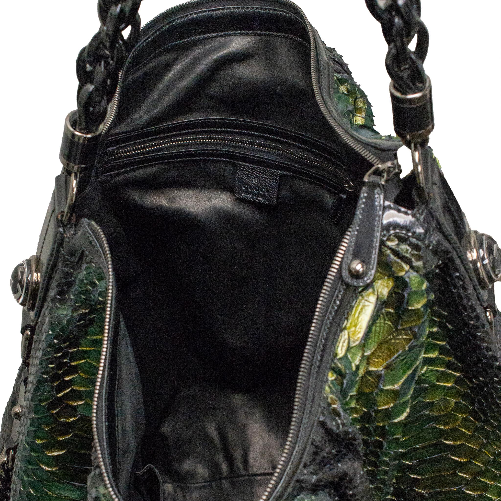 Gucci Pitón Verde Metalizado Galaxy 228559 Bolso de Piel para Mujer 11