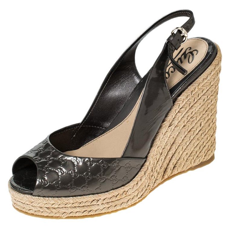 gucci metallic wedges