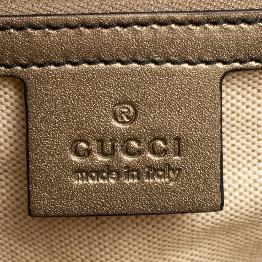 Gucci Metallic Grey Guccissima Leather Large Emily Chain Shoulder Bag In Good Condition In Dubai, Al Qouz 2