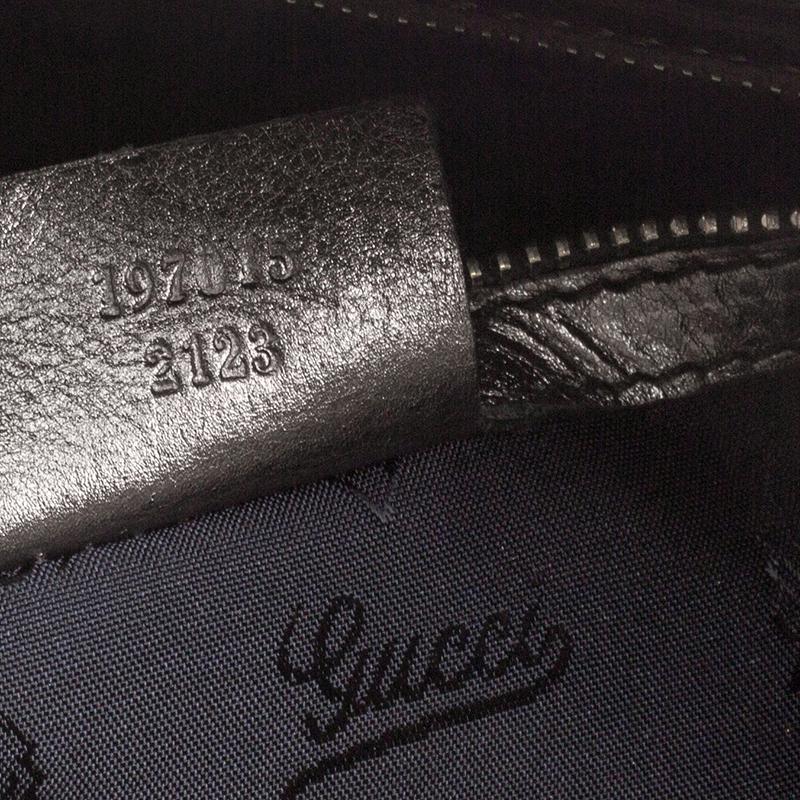Gucci Metallic Grey Leather Large Hysteria Clutch 5