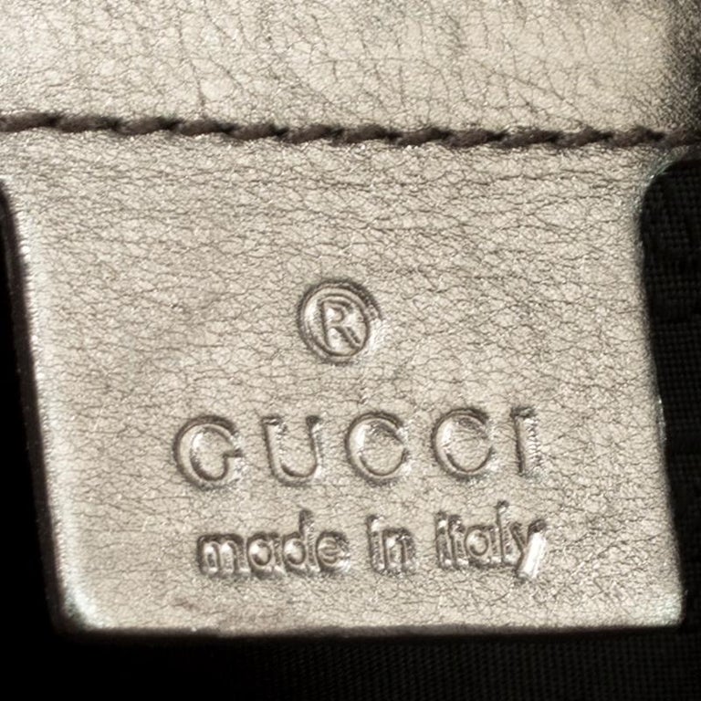 Gucci Metallic Grey Leather Large Hysteria Top Handle Bag at 1stDibs