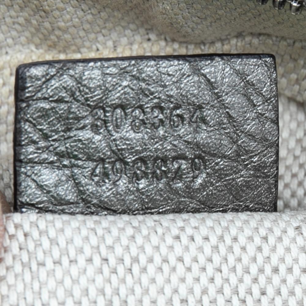 Gucci Metallic Grey Leather Small Soho Disco Crossbody Bag 6