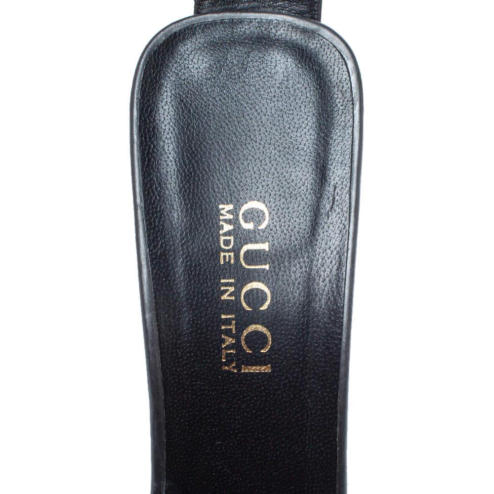 Gucci Metallic Grey Leather Vintage Pointed Toe Ankle Strap Pumps Size 39 2