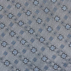Gucci Metallic Grey Micro Motif Jacquard Silk Tie