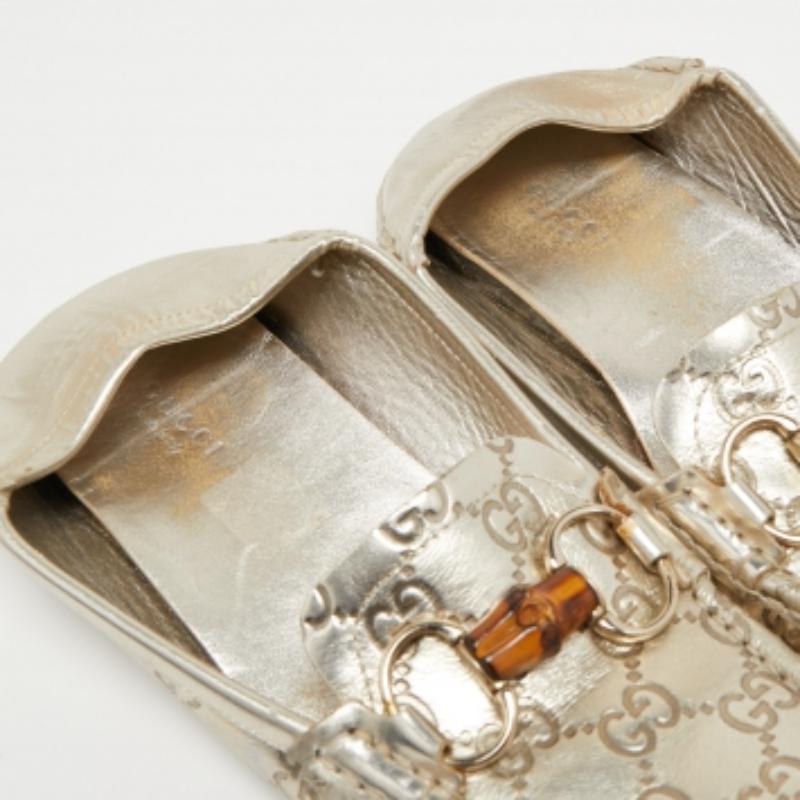 Mocasines Gucci Metalizados Guccissima Piel Bambú Horsebit Slip On Talla 37 en venta 1