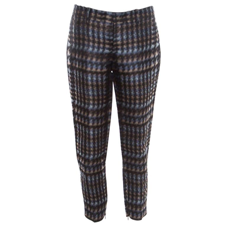 Gucci Metallic Houndstooth Pattern Silk Jacquard Skinny Trousers S For ...