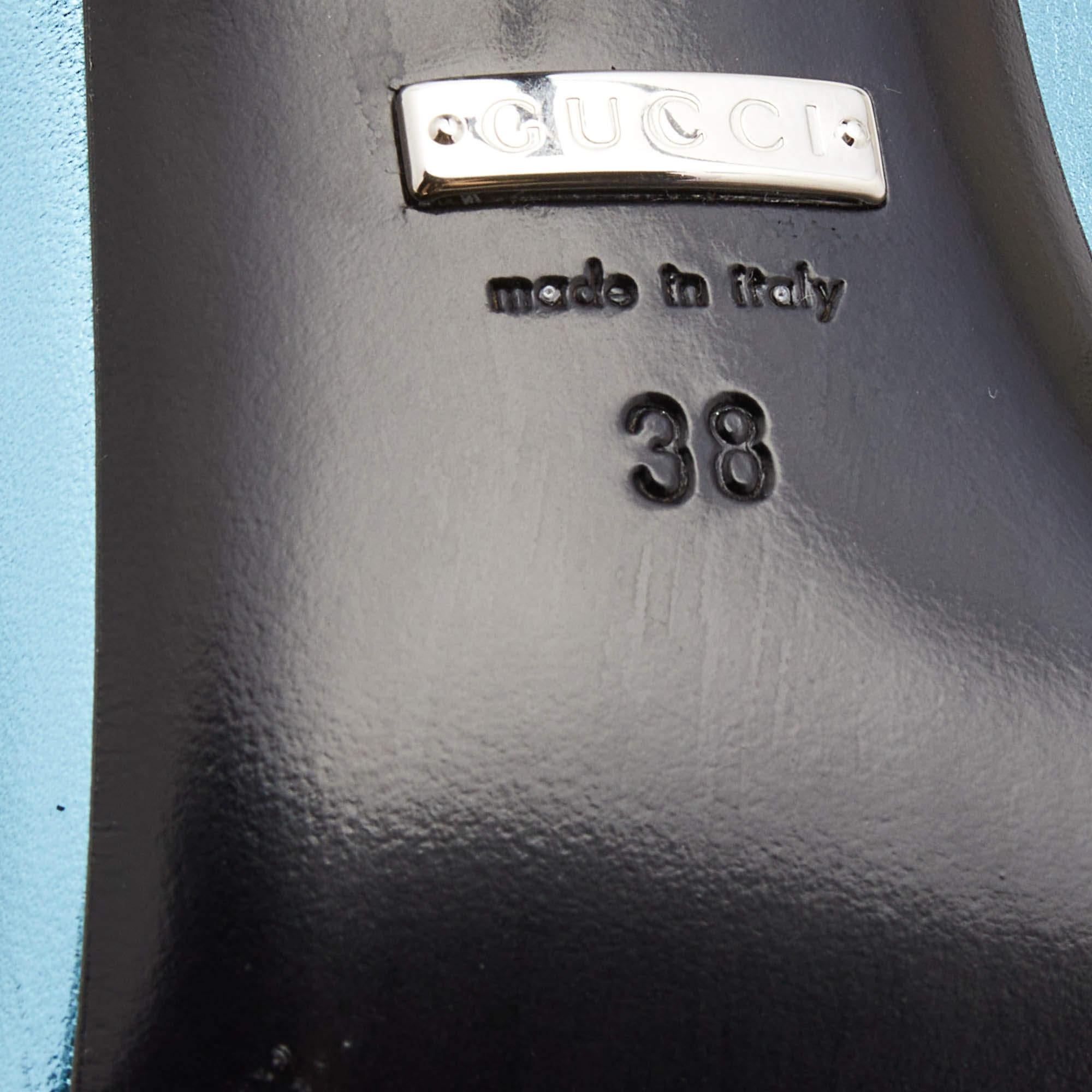 Gucci Metallic Leather Criss Cross Slide Sandals Size 38 4