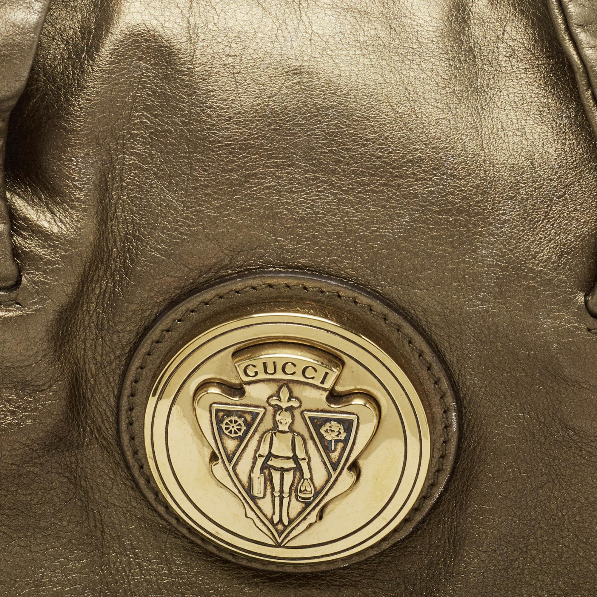 Gucci Metallic Leather Hysteria Tote For Sale 4
