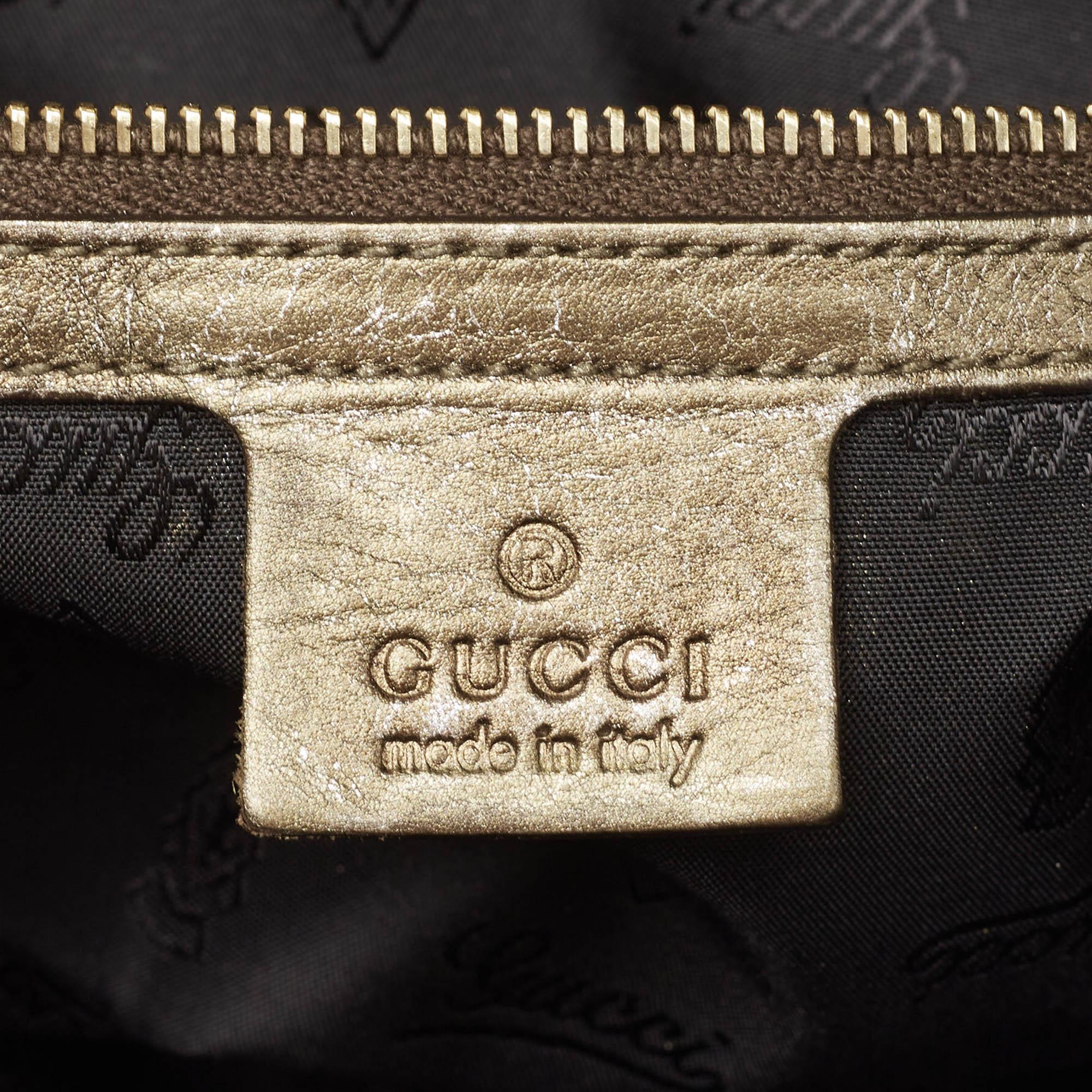 Gucci Metallic Leather Hysteria Tote For Sale 5