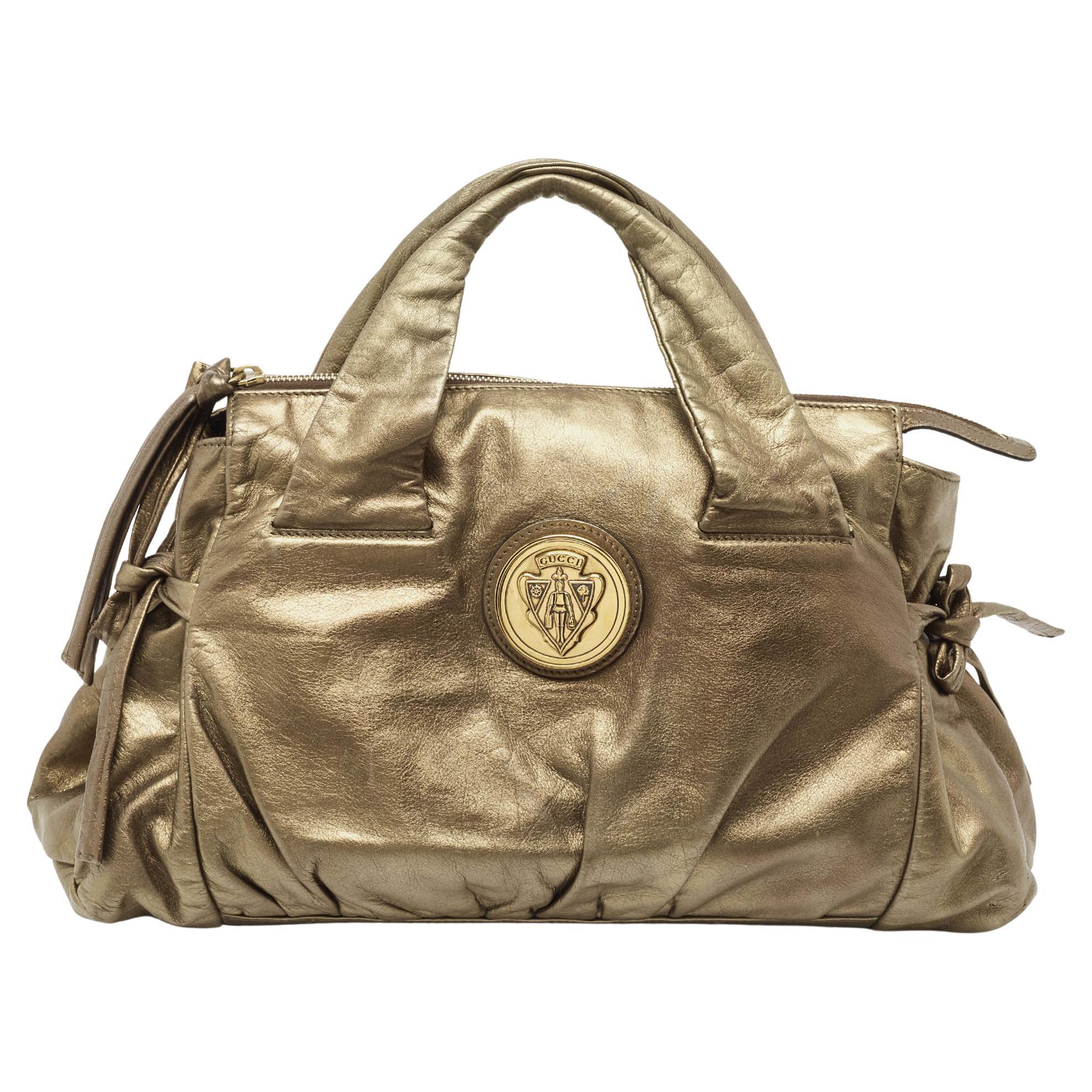 Gucci Metallic Leather Hysteria Tote For Sale