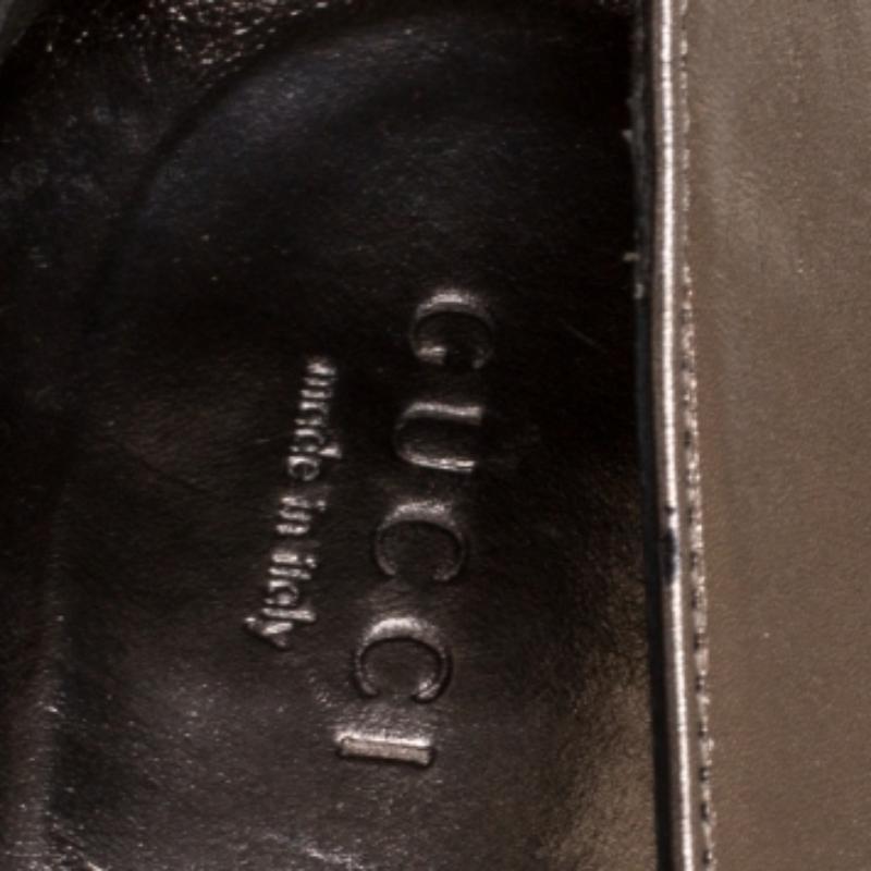 Gucci - Escarpins à plateforme Lisbeth en cuir métallisé, taille 38 2