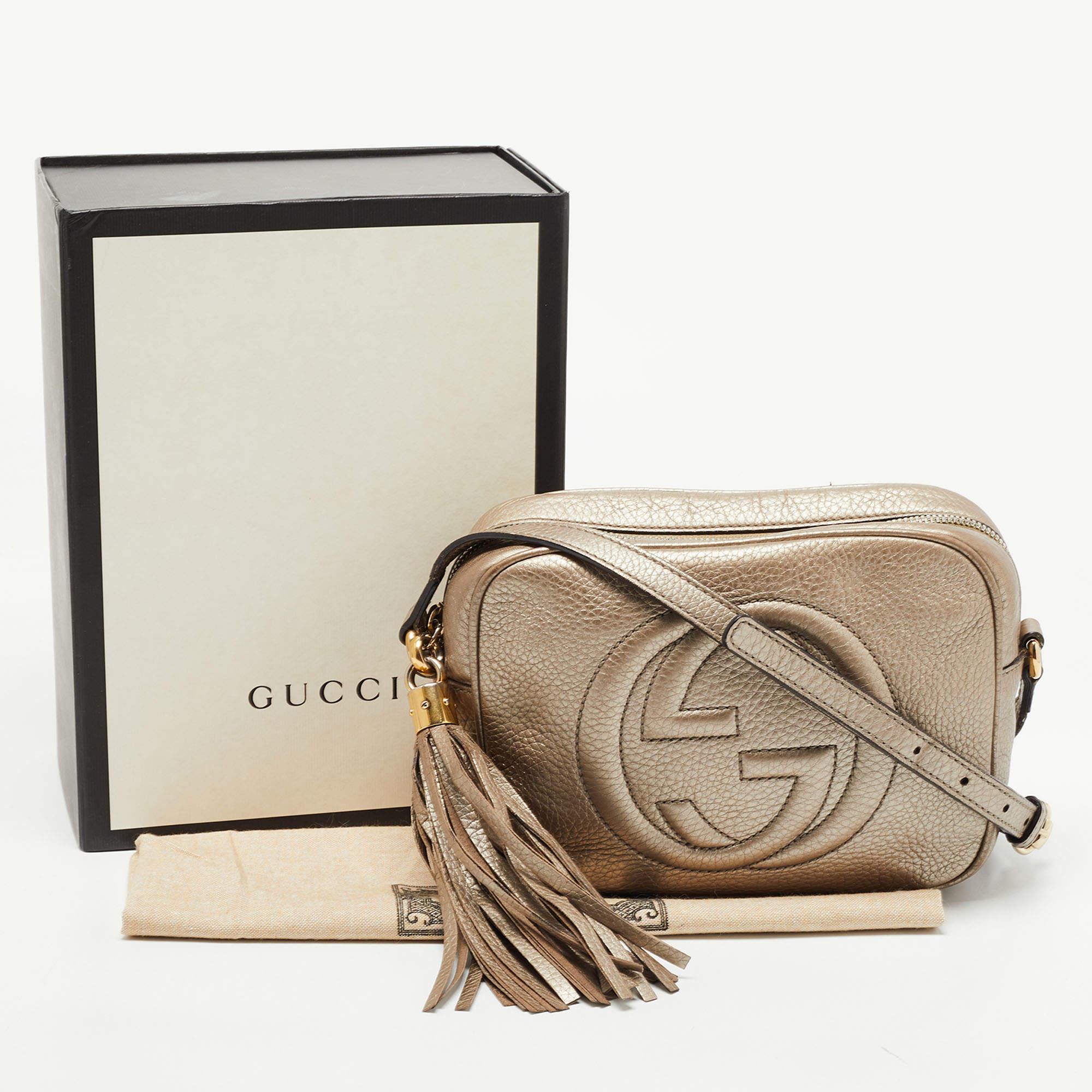 Gucci Metallic Leather Small Soho Disco Crossbody Bag 14