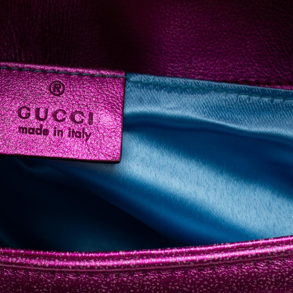 Gucci Metallic Multicolor Leather GG Marmont Shoulder Bag In New Condition In Dubai, Al Qouz 2
