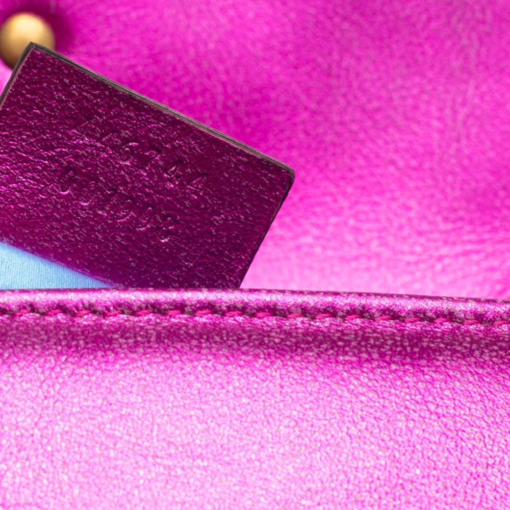 Women's Gucci Metallic Multicolor Leather GG Marmont Shoulder Bag