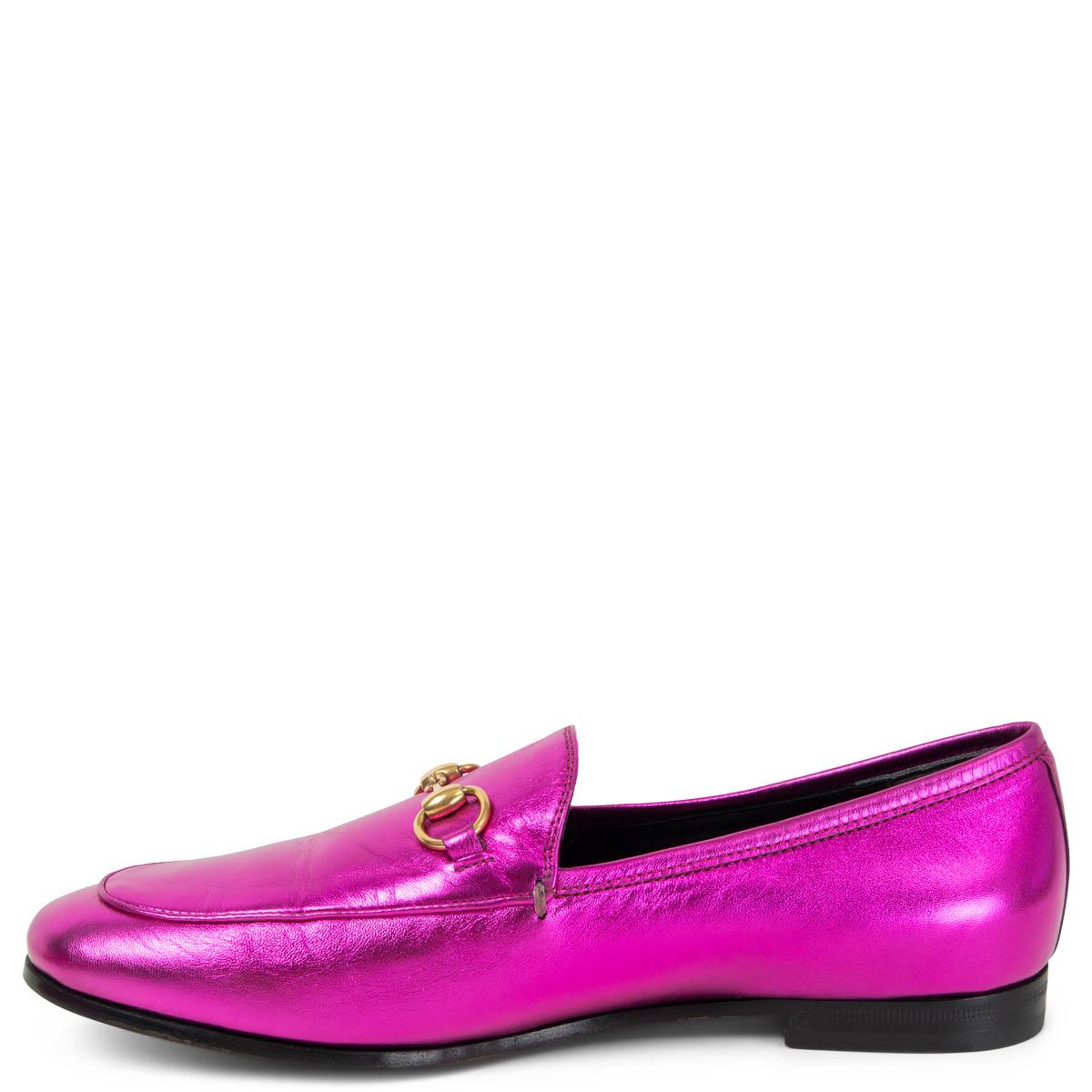 metallic pink loafers