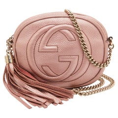 Gucci Metallic Pink Leather Mini Soho Disco Chain Crossbody Bag