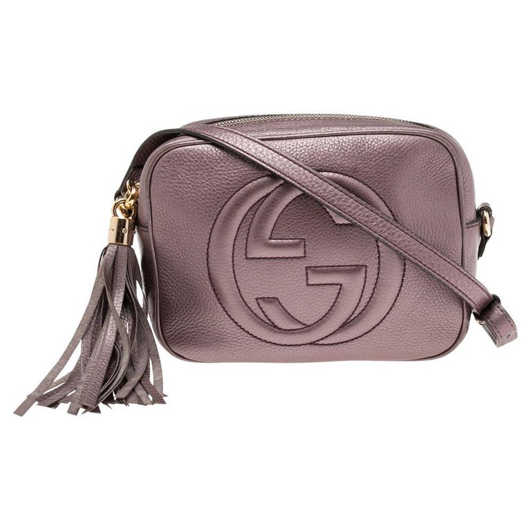 Gucci Metallic Pink Leather Small Soho Disco Shoulder Bag at 1stDibs