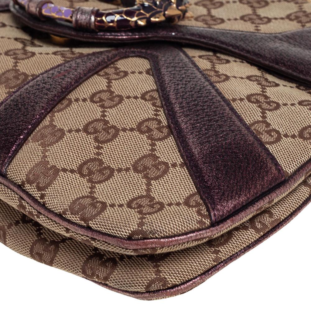 Gucci Metallic Purple/Beige GG Limited Edition Tom Ford Dragon Shoulder Bag 2
