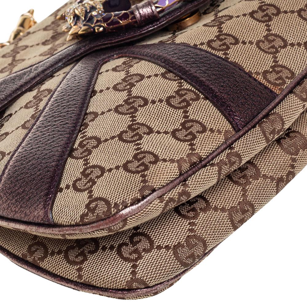 Gucci Metallic Purple/Beige GG Limited Edition Tom Ford Dragon Shoulder Bag 3