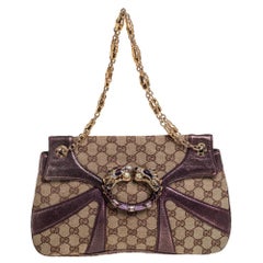 Gucci Metallic Purple/Beige GG Limited Edition Tom Ford Dragon Shoulder Bag