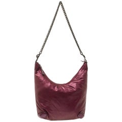 Gucci Metallic Purple Leather Galaxy Slouchy Hobo