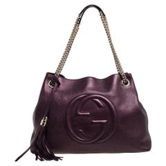 Gucci Metallic Purple Leather Medium Soho Shoulder Bag