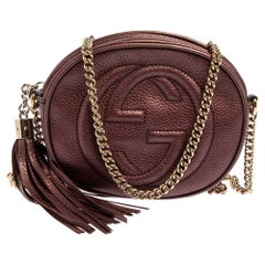 Gucci Metallic Purple Leather Mini Soho Disco Chain Crossbody Bag