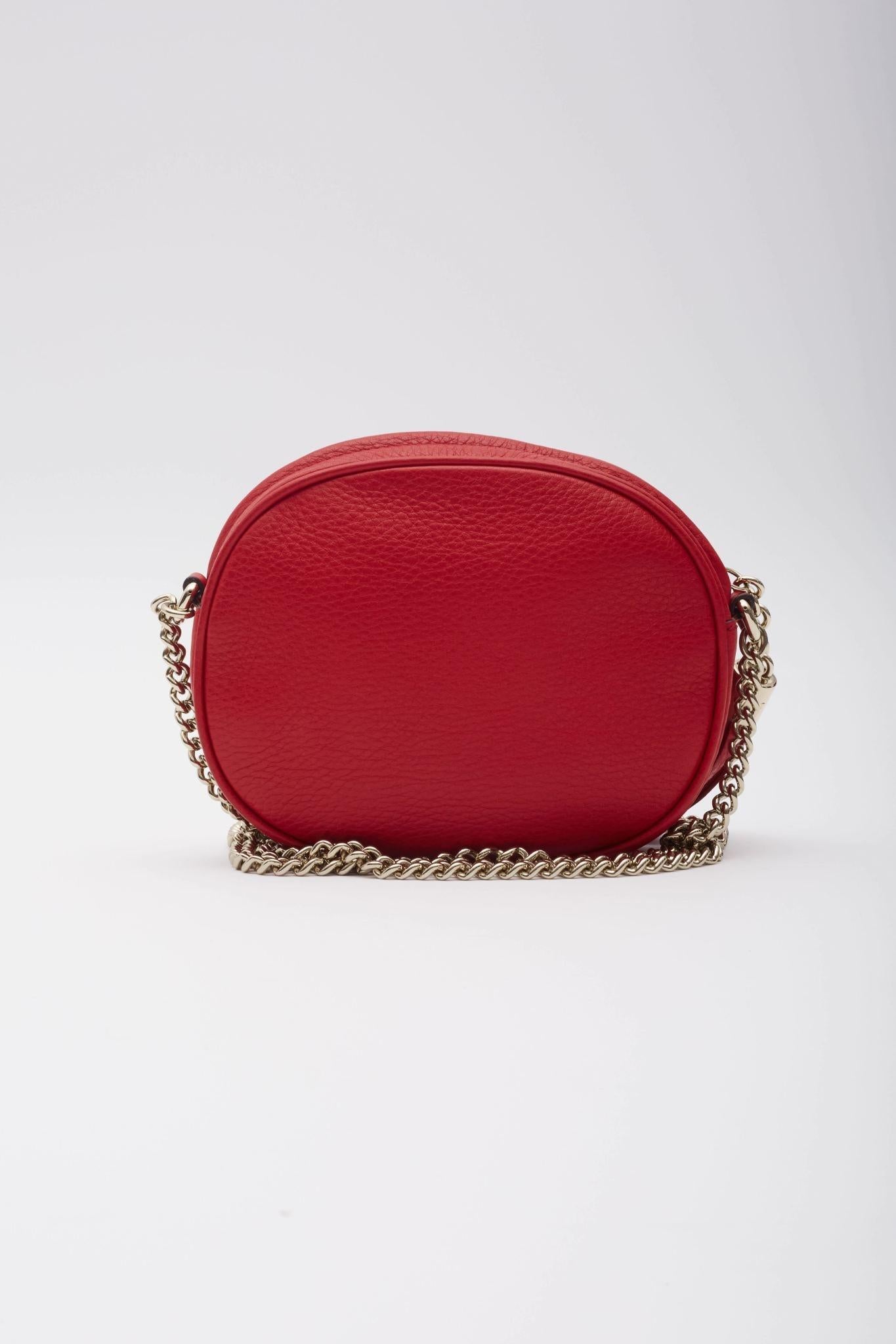 De las mujeres Mini bolso cruzado Soho Disco de piel roja metalizada Gucci en venta