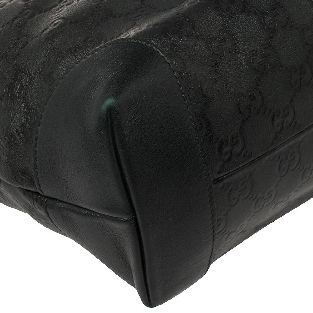 Black Gucci Metallic Sage Green Guccissima Leather Charm Tote
