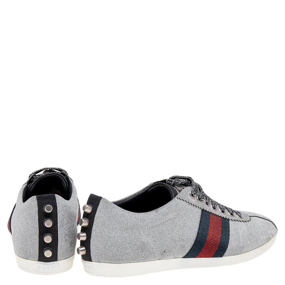 Gucci men's bambi web metallic sneakers Clearance