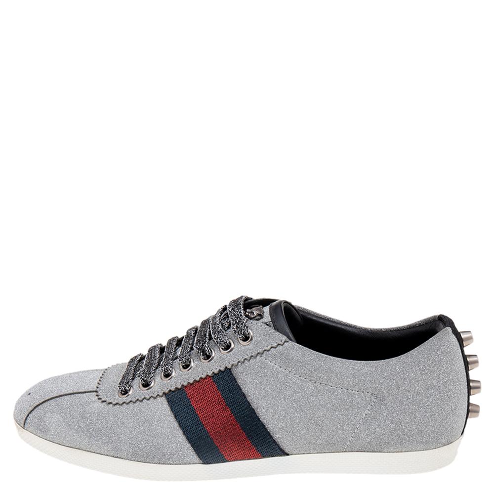 gucci glitter web stud sneakers