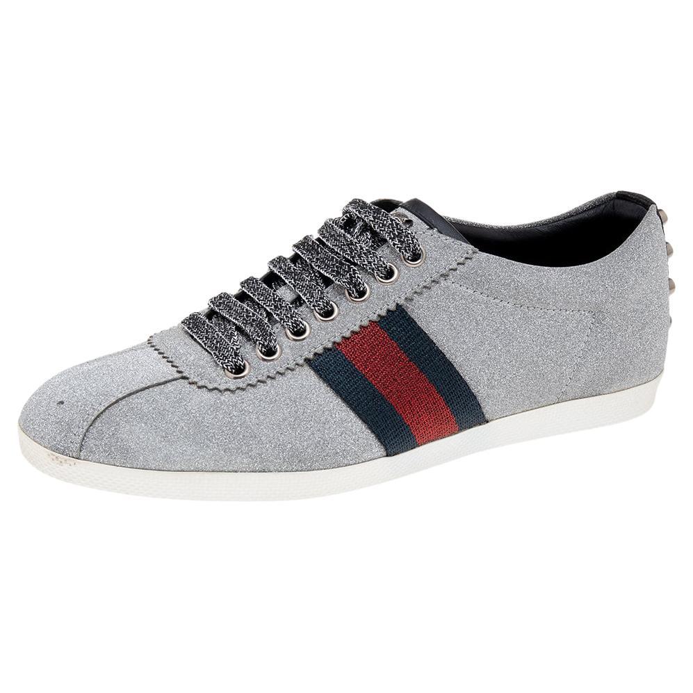 gucci glitter web stud sneakers