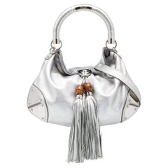 Gucci Metallic Silver Leather Medium Babouska Indy Hobo