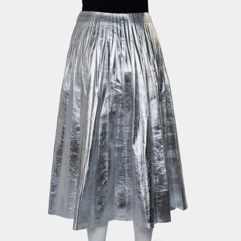 silver lame skirt
